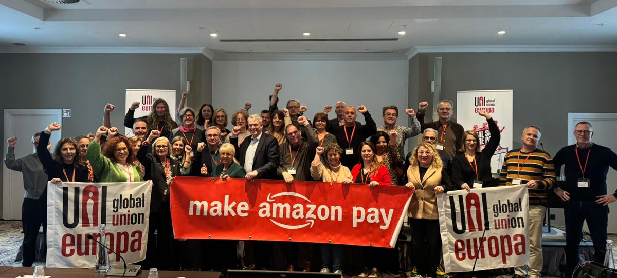 As Amazon workers and their allies will strike and protest in more than 30 countries this Black Friday weekend, trade union leaders from all across Europe say #MakeAmazonPay in Brussels today.

Join us and take action. 

Find all you need here: makeamazonpay.com