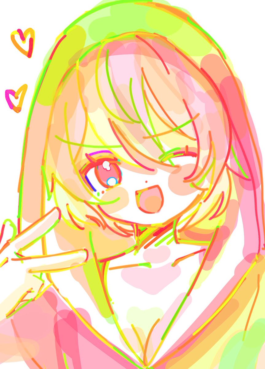 虹色ペンで描いてみた
#ニート部アート　#あーけんあーと