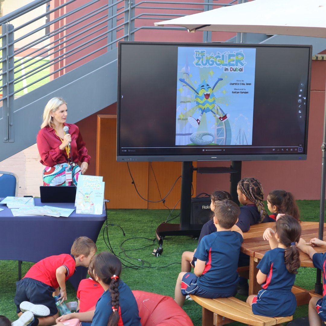 DwightSchoolDXB's tweet image. We had the pleasure of welcoming author Charlotte Jones, to Dwight School Dubai, to showcase her amazing story &quot;The Zuggler in Dubai&quot;. Students were captivated by the story and even had the chance to get their own copies signed! 

#SparkOfGenius #DwightSchoolDubai #IB
