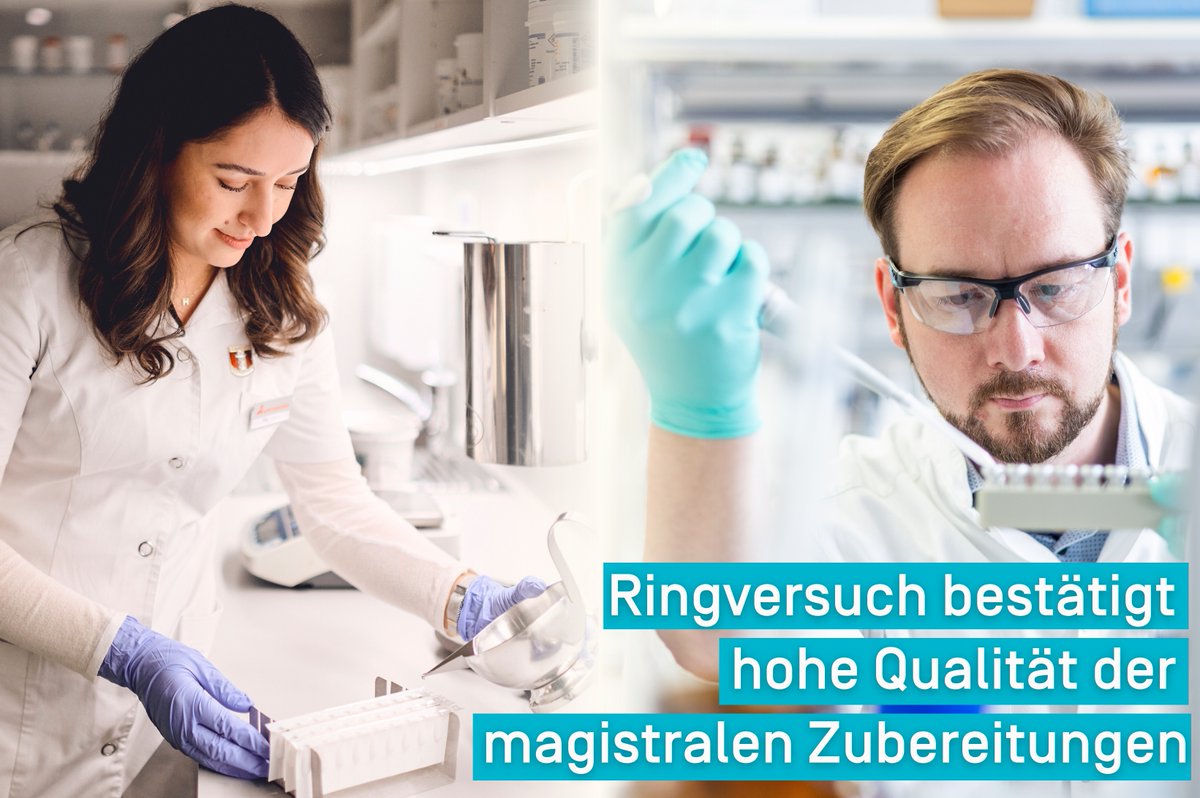 #Ringversuch bestätigt hohe Qualität der magistralen Zubereitungen:  94 Prozent der von #Apotheker:innen hergestellten Proben (Ibuprofen-Zäpfchen für Kinder) erfüllten die hohen Anforderungen. ➡️tinyurl.com/ynrutvz4