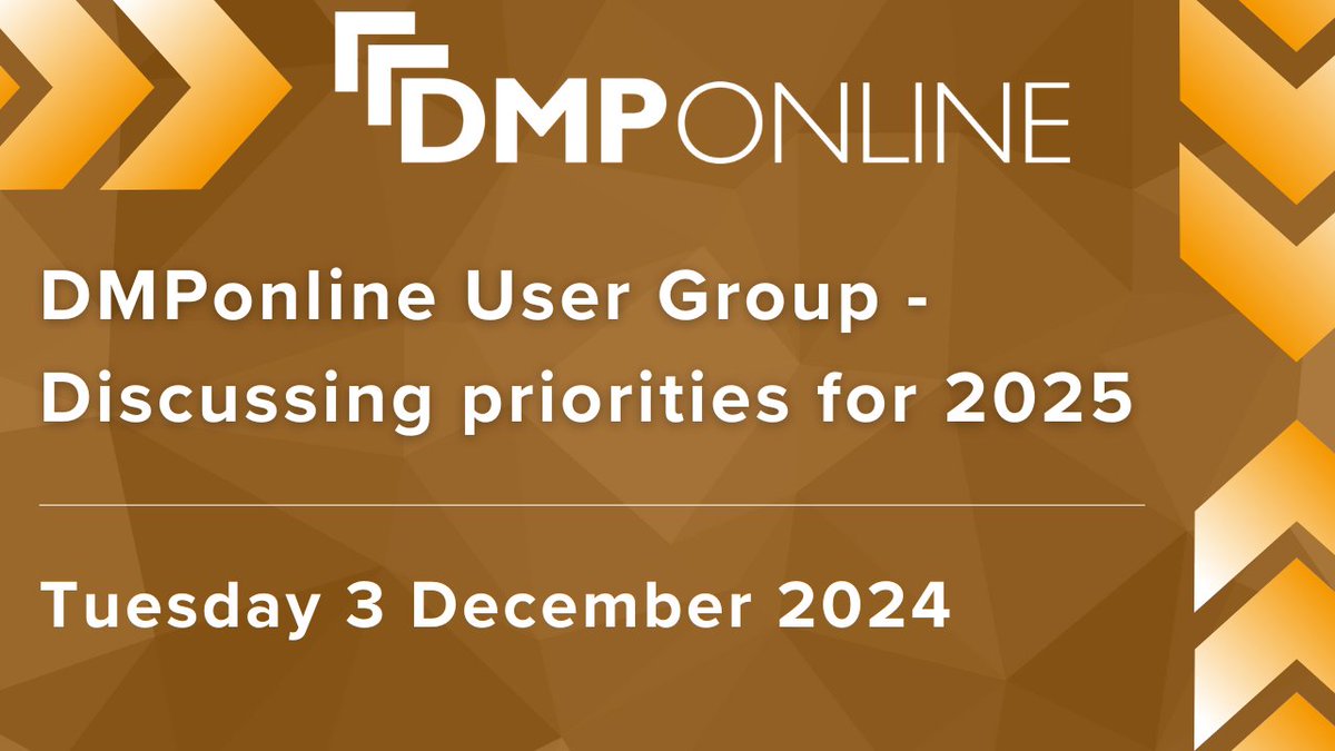 👋3 December - User Group 

💬Get ready to engage, discuss, and shape our future! We're eager to share our strategic priorities for the forthcoming year and gather feedback on our new dashboard for administrators.

✅Learn more and register via our website dcc.ac.uk/events/dmponli…
