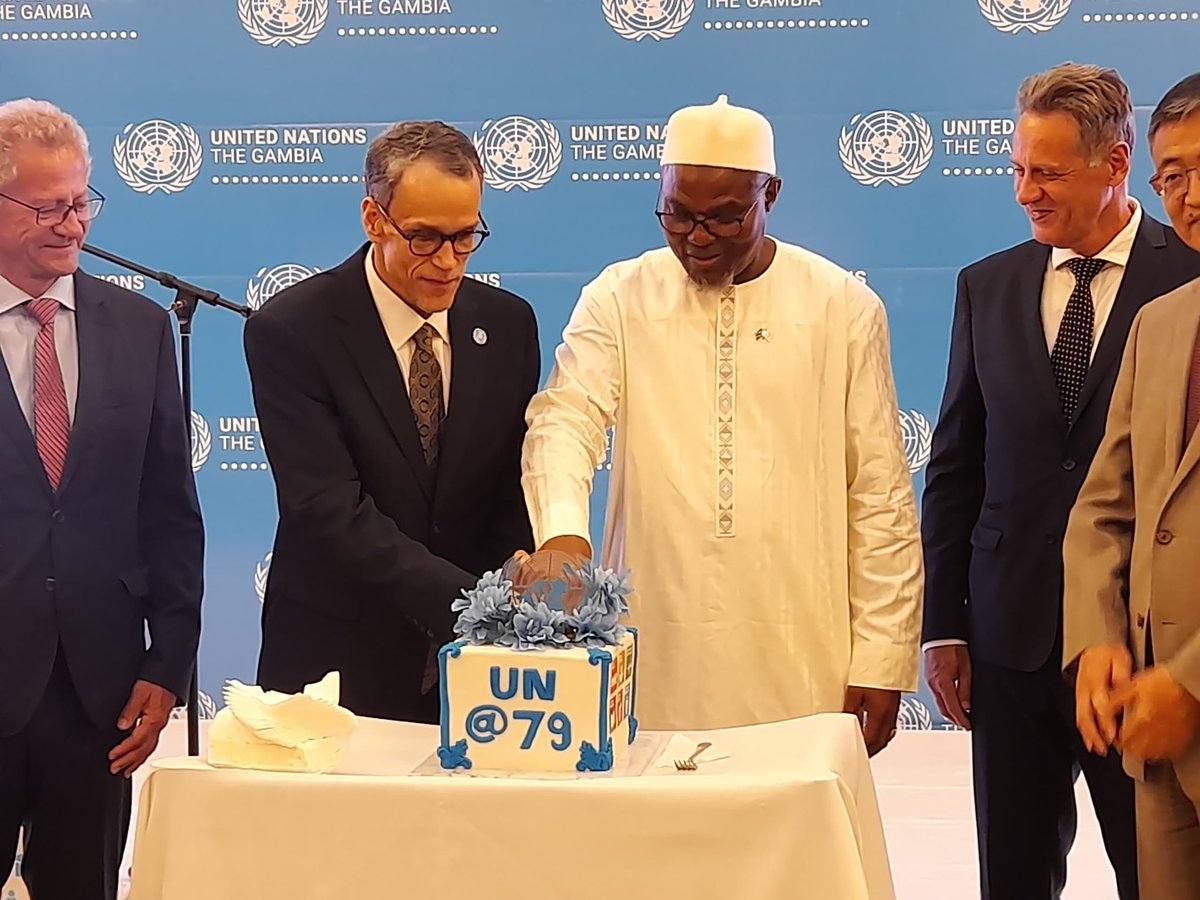 OVP_gm's tweet photo. “Happy 79th anniversary to the United Nations. May our partnership grow even stronger as we work together to create a world defined by peace, prosperity, and justice for all” 

– VP Jallow at the UN Day commemoration. 

#UNDay2024
#SDGs
#Gambia https://t.co/B2QWkMF7YW
