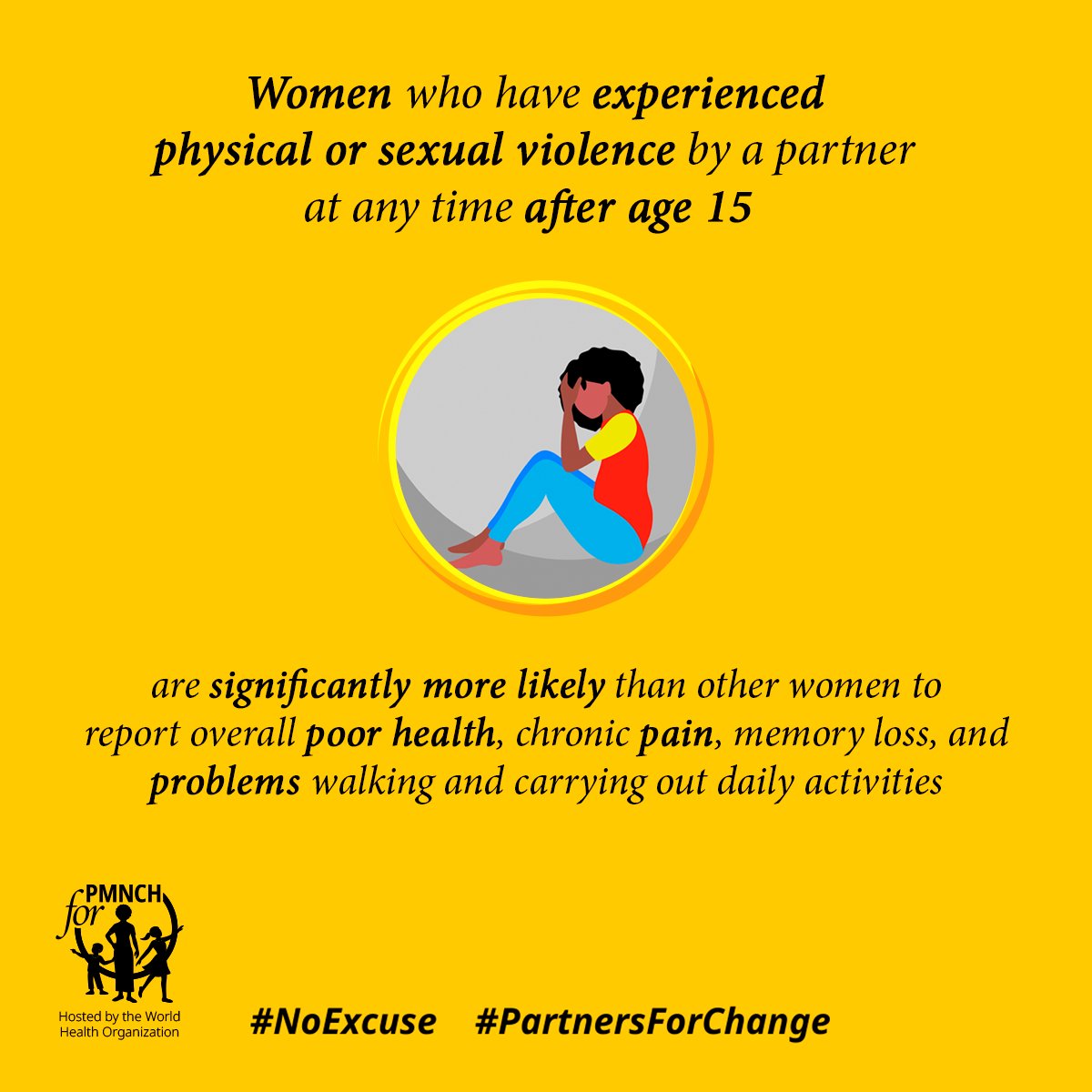 Violence often leads to depression, post-traumatic stress, anxiety, eating disorders, problem drinking and suicide attempts.

Violence against women &amp; girls is preventable.
Learn more about the Resolution: bit.ly/3YUPcrJ

 #NoExcuse  #PartnersForChange