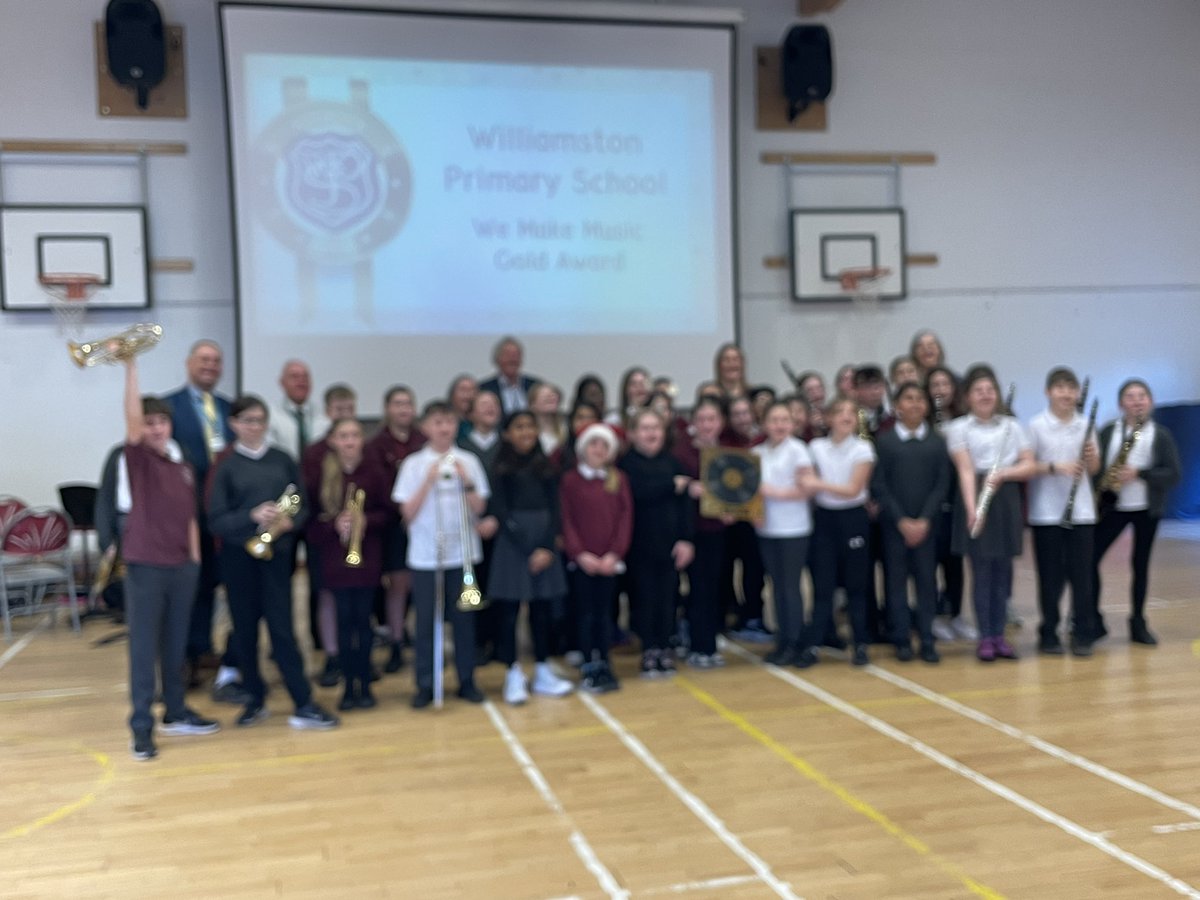 Amazing morning at Williamston Primary School where the pupils received a Gold We Make Music Schools Award <a href="/HIT_Scotland/">HIT Scotland</a> <a href="/SAMEMusEdScot/">SAME</a> <a href="/ScotGovEdu/">ScotGov Education</a> <a href="/EdScotland/">Education Scotland</a> <a href="/CreativeScots/">Creative Scotland</a> <a href="/westlothianIMS/">West Lothian - Instrumental Music Service</a>
