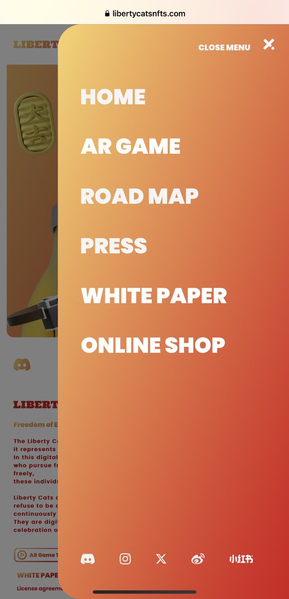 LibertyCats_APP's tweet photo. https://t.co/edsgEQL3ko

Website Update Announcement
Dear Users,
We are pleased to inform you that our website has undergone a comprehensive update this month to enhance your experience. Here are the main updates:
◦Homepage Updates:
◦Added an AR promotional video to provide an immersive visual experience.
◦Included a Magic Eden link icon for quick access to related content.
◦Menu Updates:
◦Introduced an AR game introduction to explore the latest in augmented reality gaming.
◦Added a check-in promotional video to encourage your active participation in our activities.
◦Content Updates:
◦The roadmap, news, and whitepaper have been fully updated to provide the latest project information and developments.
◦New Store (under development):
◦We are developing a new store that will offer more exciting content and services in the future. Stay tuned!
Thank you for your continued support and attention!

#LibertyCatNFT #okx  #Crypto #NFT #LibertyCats  #web3 #MagicEden