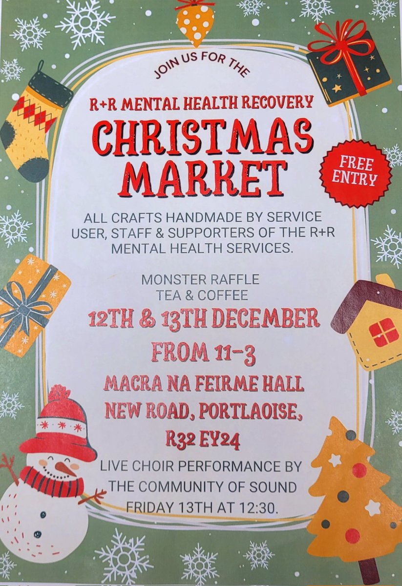 Trevor Phillips (@trevorjp95) on Twitter photo Well done to all involved in Laois/Offaly Rehab & Recovery MH service on planning & organising your coproduced Christmas Market. Tune in to <a href="/Midlands103/">Midlands103</a> this Friday, 7-8pm to hear Bridget & <a href="/CossDavid1/">David Coss</a> interview with <a href="/DavidHollywood_/">David Hollywood</a> <a href="/MLMcho8Recovery/">CHO8 Midlands Louth Meath Recovery Education</a> <a href="/HSELive/">HSE Ireland</a> <a href="/FinolaColgan/">Finola Colgan</a> Well done to all involved in Laois/Offaly Rehab & Recovery MH service on planning & organising your coproduced Christmas Market. Tune in to <a href="/Midlands103/">Midlands103</a> this Friday, 7-8pm to hear Bridget & <a href="/CossDavid1/">David Coss</a> interview with <a href="/DavidHollywood_/">David Hollywood</a> <a href="/MLMcho8Recovery/">CHO8 Midlands Louth Meath Recovery Education</a> <a href="/HSELive/">HSE Ireland</a> <a href="/FinolaColgan/">Finola Colgan</a>