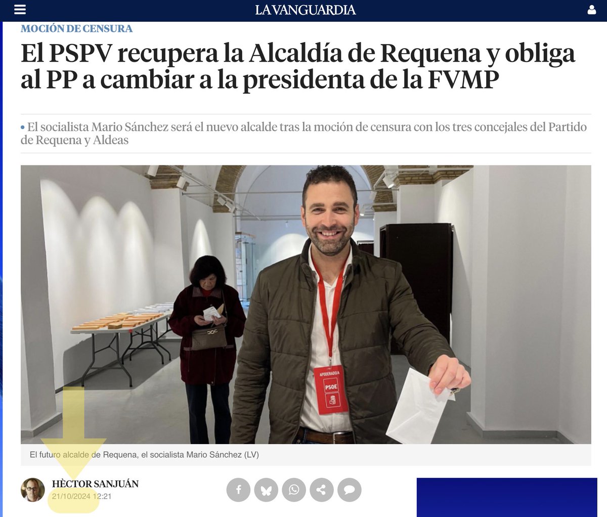 Mario_SanGon's tweet photo. Sr. @NunezFeijoo, le recuerdo que la moción de censura, inaplazable por ley, se presentó 8 DÍAS ANTES de la DANA en Requena, un municipio donde sólo ha habido que lamentar daños materiales, importantes, pero sin comparación con lo sufrido en algunos pueblos de nuestra provincia. https://t.co/BOrh0NcuVj