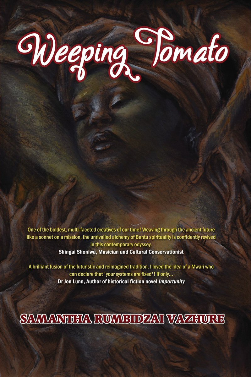 SamanthaVazhure's tweet photo. Zorodzai’s story begins in an Afrofuturistic utopia free of poverty, corruption and illness. It spirals into a whirlwind online romance, and a spiritual awakening that leads to a divine mission to save her people. But, was any of it real—or just a symptom of her fractured mind?

I’m beyond excited to share that my new novel, WEEPING TOMATO, releases this Friday!

Pre-order your copy today and prepare for a journey packed with twists, revelations, and questions that will linger long after the final page.

Amazon: 

https://t.co/MMAz4VC44m

Barnes & Noble:

https://t.co/m2T5ZAqA6S

#WeepingTomato
#SpeculativeFiction