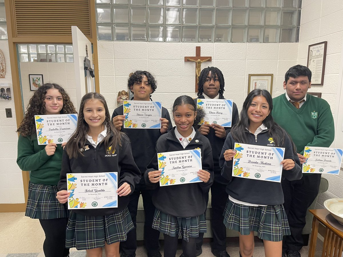 Congratulations to our October Students of the Month - Isabella ‘28, Soleil ‘28, Idacio ‘25, Amilsa ‘28, Chase ‘27, Brenda ‘25, and Julian ‘26 . Students of the Month are nominated by faculty members for going above and beyond in the classroom, on the field, court, or stage, or