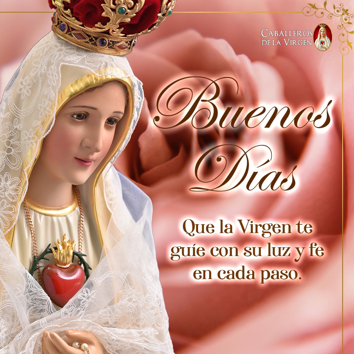 Comienza este día bajo la protección amorosa de la Virgen. Que su luz ilumine tus pasos y su amor fortalezca tu fe.