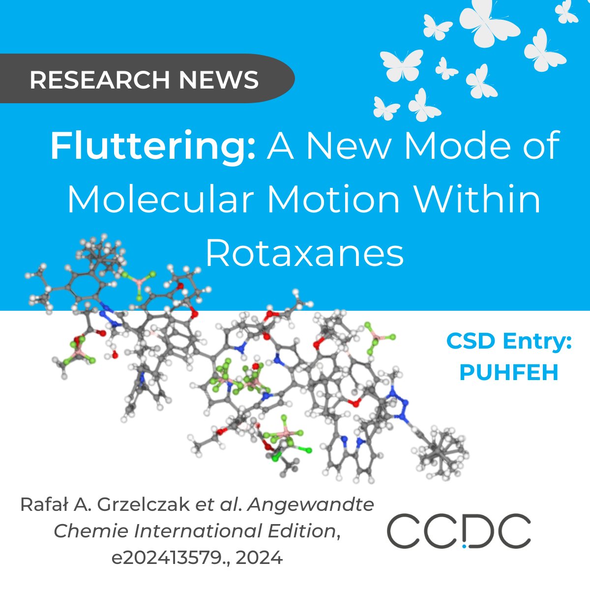 ccdc_cambridge's tweet photo. In this work, published in @angew_chem earlier this year, rotaxanes incorporating calix[4]phyrin motifs were created, leading to the observation of a new molecular motion called fluttering 🦋.

🔗https://t.co/O2FGJo6bRS

#CrystalStructures #ChemistryResearch https://t.co/NwYLNnwYkE