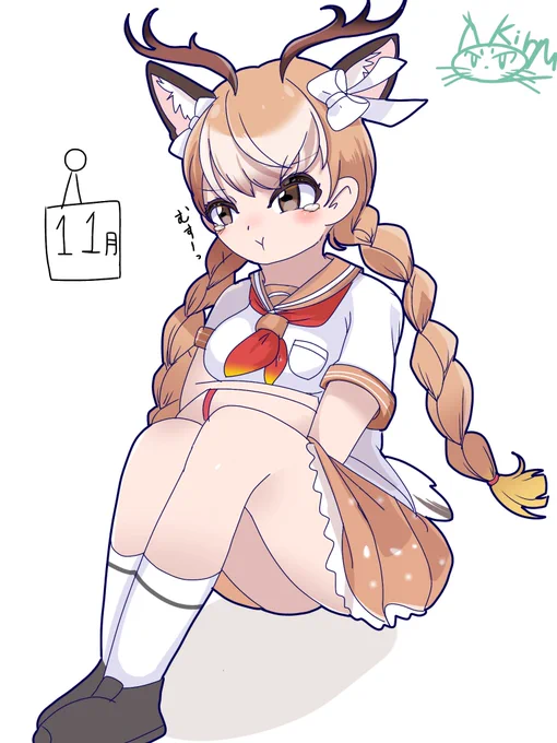秋が短くて拗ねるニホンジカちゃん#けものフレンズ  #けもフレ 