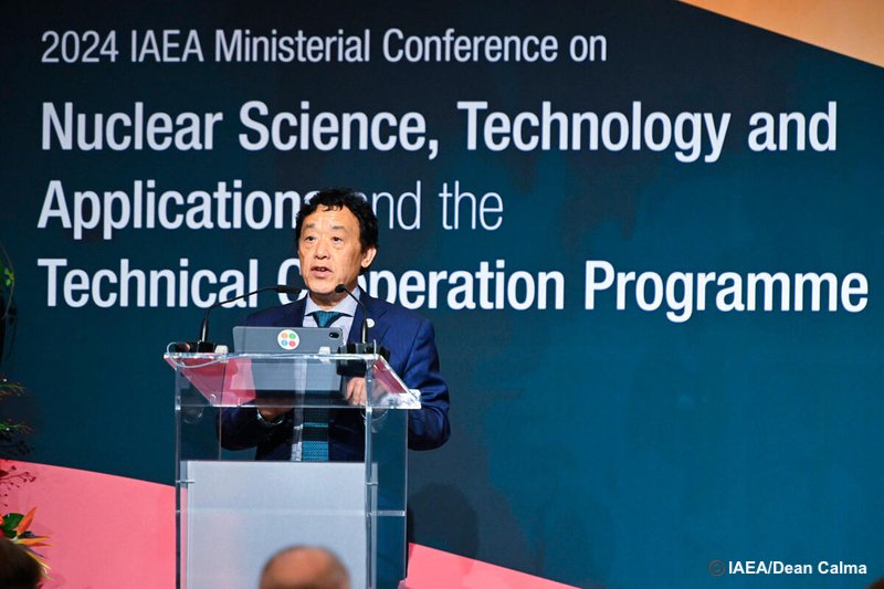 At #IAEAMinisterial, <a href="/FAODG/">FAO Director-General QU Dongyu</a> urged global action and innovation in nuclear science to transform agrifood systems.

Qu Dongyu emphasized <a href="/FAO/">Food and Agriculture Organization</a>-<a href="/iaeaorg/">IAEA - International Atomic Energy Agency ⚛️</a> six-decade collaboration and highlighted key achievements of the partnership.

Read more👉bit.ly/3Z8mkuT

#Atoms4Food
