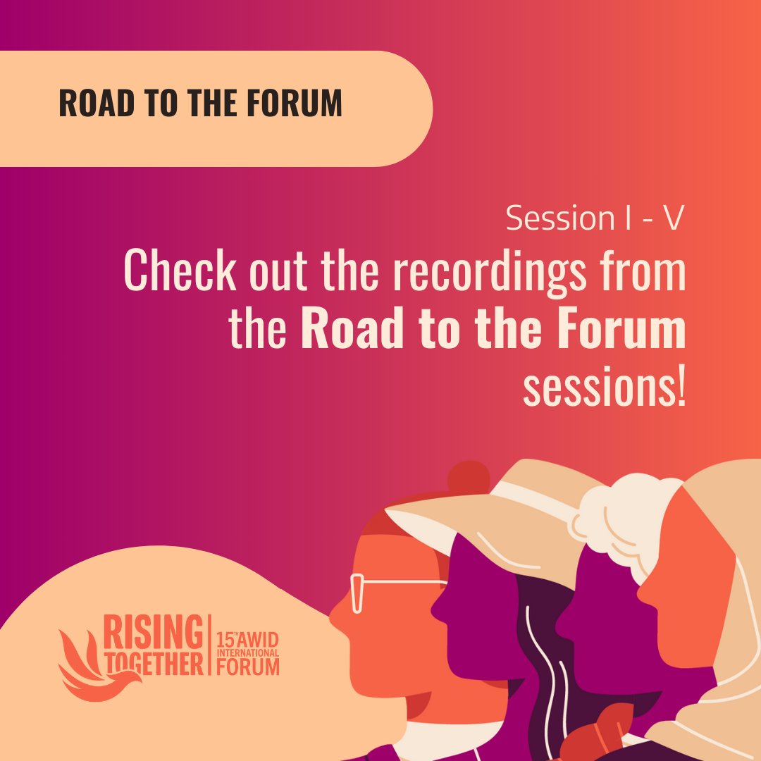 📣 Check out the recordings from the Road to the Forum sessions via youtube.com/@AWIDyoutube/p…

Available in Thai, French, Spanish and Arabic too.

See you all at the #AWIDForum2024 real soon!
