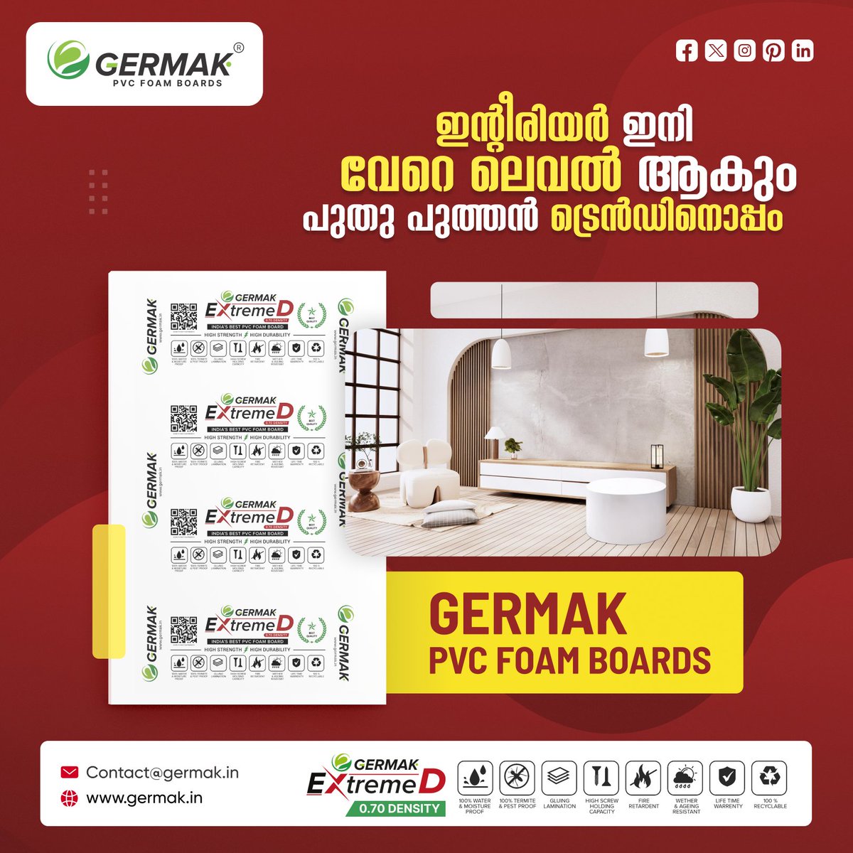 GermakPVCBoards's tweet image. 💥  ഇൻറീരിയർ ഇനി വേറെ ലെവൽ ആകും
     പുതു പുത്തൻ ട്രെൻഡിനൊപ്പം 💥

germak.in

#InteriorDesign #PVCFoamBoards #SustainableDesign #ModernInteriors #EcoFriendlyMaterials #TrendySpaces #CustomDesigns #GermakPVCBoards #ArchitecturalSolutions #Signage #DurableMaterials