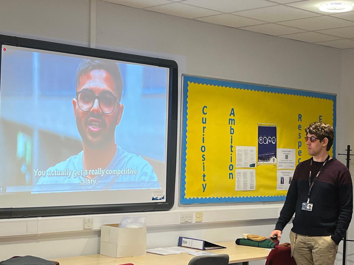 A huge thank you to our former pupil, Sam, who visited on Monday evening to share his inspiring journey and pathway to an apprenticeship with the BBC. It was a fantastic opportunity for our young people to learn from his experience. 💙💛