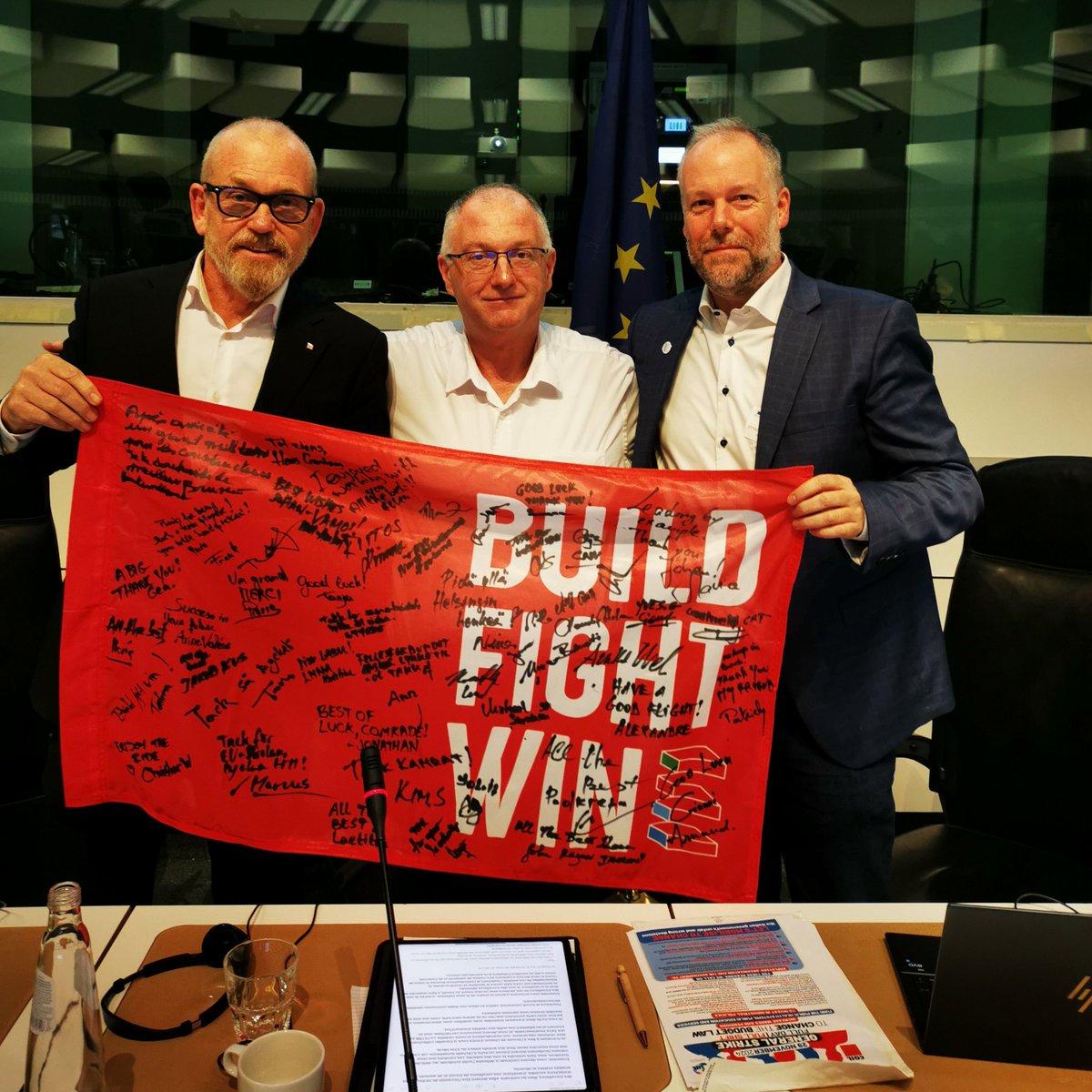 💙We say goodbye to Johan Lindholm as <a href="/EFBWW_/">EFBWW - @efbww.bsky.social</a>  president. Thank you for all the good and hard work, for being a great team player. We welcome Bruno Bothua as the interim president. We'll continue to work with unstoppable force because nothing will happen if we don’t fight for it!