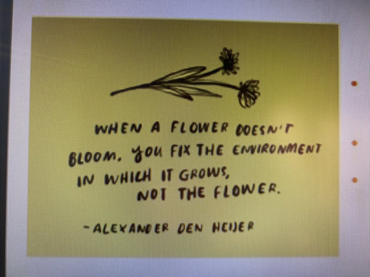 VHSComms's tweet photo. First session for @ScotCLWnetwork with
@BBB_Insights Highlighting power of person centred care “when a flower doesn’t bloom, you fix the environment in which it grows, not the flower” #healthinequalities #socialprescribing https://t.co/3pgznIoEjw
