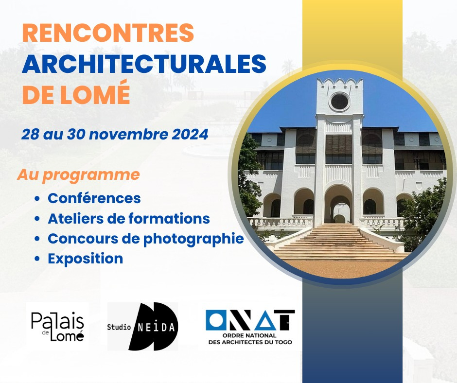 OnatTogo's tweet photo. Avec plaisir, l'Ordre National des Architectes du Togo (ONAT) participe aux Rencontres Architecturales de Lomé, qui se déroulera du 28 au 30 novembre 2024 au Palais de Lomé.
Nous vous invitons tous à venir participer à cette rencontre exceptionnelle. https://t.co/TiwpQ7qyVE