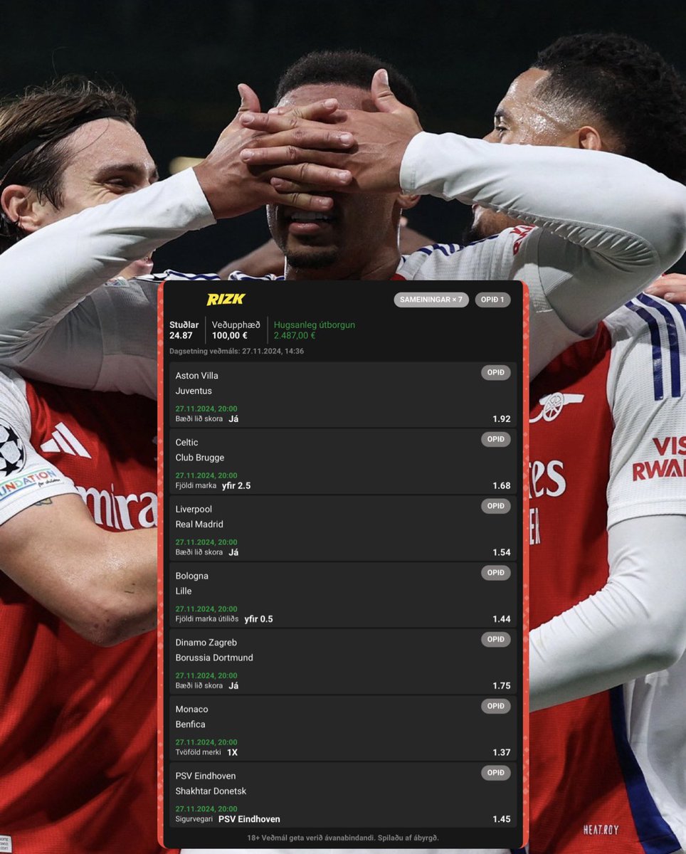 Stóri admin seðillinn mættur🚨

Þetta var ekki nógu gott í gær og ætlar admin því að gefa 15 Fylgjendum sem Læka og reposta €100 ef/þegar þessi dettur!☕️🚬

Aukaleikur: Þeir sem kommenta ALLT sem klikkar fá inneign á Rizk🤝
