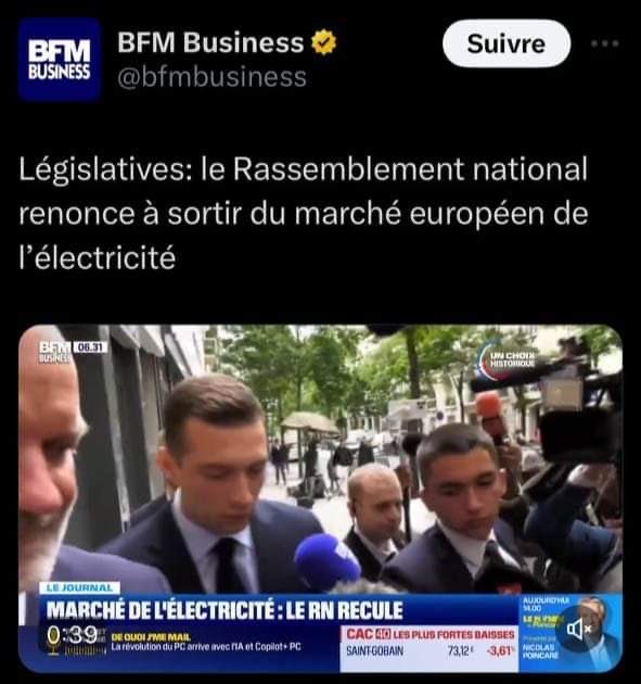 RoseLouise48520's tweet photo. @chacha28011 #MLP oublie de dire que le #RN ne veut plus sortir de l'ARENH alors qu'elle menace #MBarnier de le censurer si le prix de l'électricité augmente, entre autres ! Où est sa cohérence ? https://t.co/tu3lA1dVVQ