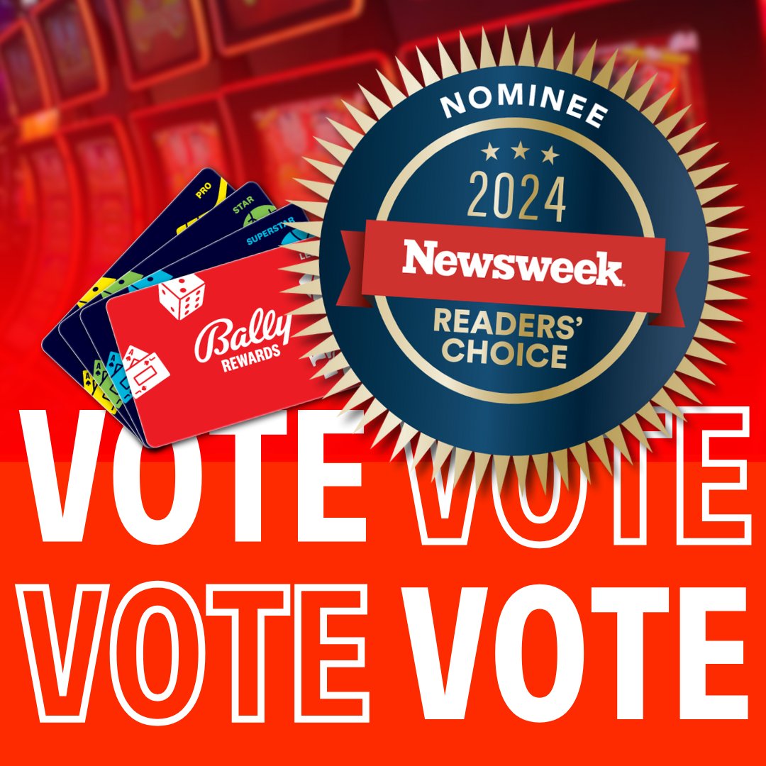 Bally Rewards is nominated for BEST PLAYERS CLUB in the Newsweek Readers' Choice Awards 2024! Known for top rewards and experiences, we need *your* vote to secure the win. Voting is open from Nov 7 to Dec 5. Cast your vote today!
bit.ly/4hAGvtX

#Ballys #ReadersChoice