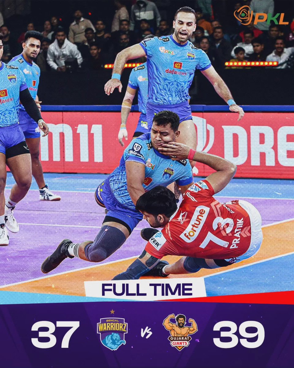 StarSportsIndia's tweet photo. #BengalWarriorz' revenge mission against #GujaratGiants in the #BattleOfBreath remained unfinished... ❌

But #PKLRevengeWeek must go on! 💪

#ProKabaddiOnStar 👉 LIVE Every day 7:30 PM onwards! 🤼‍♂ #LetsKabaddi https://t.co/jnkCAj08pr