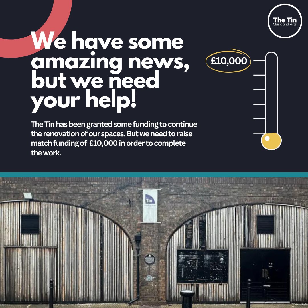 The Tin Music & Arts (@thetin) on Twitter photo We have some really great news!
If you've visited us recently you will have noticed that our frontage is falling off! But, the good news is that <a href="/veoliaenvtrust/">Veolia Environmental Trust</a> has awarded us funding to refurbish our façade.
1/5 We have some really great news!
If you've visited us recently you will have noticed that our frontage is falling off! But, the good news is that <a href="/veoliaenvtrust/">Veolia Environmental Trust</a> has awarded us funding to refurbish our façade.
1/5