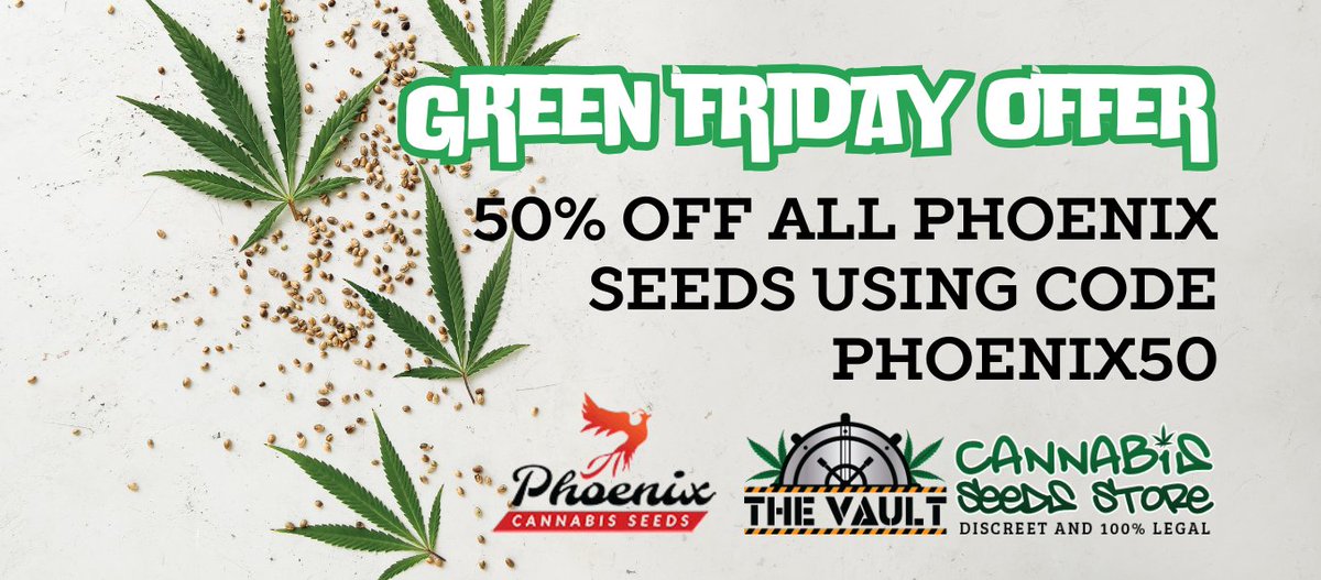 🌱 The Vault Seedbank🌱 (@the_vault_seeds) on Twitter photo Black / Green Friday went RED at The Vault
Get all the details of our Black Friday Deals as well as a chance to win 15 FREE seeds from top breeders like <a href="/BarneysAms/">Barney's Farm</a> <a href="/Fast_Buds/">Fast Buds</a> <a href="/PhoenixSeeds/">PhoenixSeedsOfficial</a> <a href="/DutchPassion_/">Dutch Passion</a>
cannabis-seeds-store.co.uk/Cannabis-Seeds… Black / Green Friday went RED at The Vault
Get all the details of our Black Friday Deals as well as a chance to win 15 FREE seeds from top breeders like <a href="/BarneysAms/">Barney's Farm</a> <a href="/Fast_Buds/">Fast Buds</a> <a href="/PhoenixSeeds/">PhoenixSeedsOfficial</a> <a href="/DutchPassion_/">Dutch Passion</a>
cannabis-seeds-store.co.uk/Cannabis-Seeds…