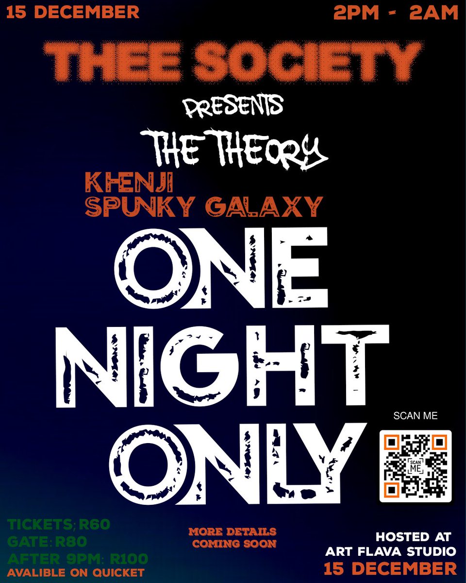 SpunkyGalaxy's tweet photo. 15 DECEMBER 
THE THEORY: ONE NIGHT ONLY 
TICKETS ON SALE NOW ❗️ 

https://t.co/cgkzReVVu0

GET YOURS ASAP ❗️ https://t.co/O5SAXIwA9B