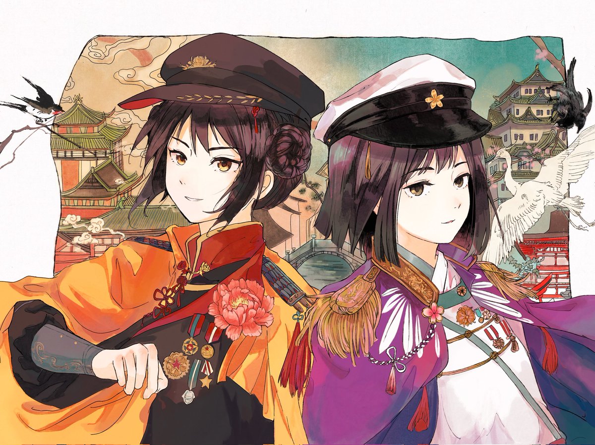 makintyugoku's tweet image. 燕と桜
極東姉妹を描いてみた 二人とも美しすぎかっこよすぎ…まだ上手く描けないが…大好き
#極東 #ヘタリア
#絵描きさんと繋がりたい