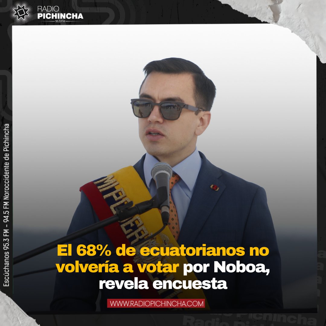 📰#Nacionales | El 68% de ecuatorianos no reelegiría a Daniel Noboa, mientras que Luisa González lidera las preferencias para futuros comicios.
Los detalles⤵️
radiopichincha.com/el-68-de-ecuat…