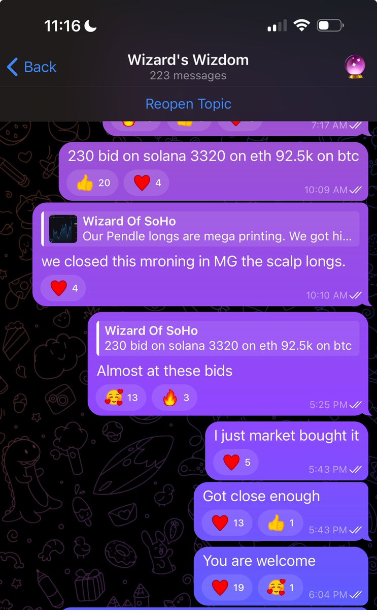 Wizard Of SoHo (🍷,🍷) (@wizardofsoho) on Twitter photo My main channel puts out constant leverage trades on crypto, stocks, commodities and large cap meme some bonk doge etc . 
Zero small or mid caps 
It prints hard without a single memecoin My main channel puts out constant leverage trades on crypto, stocks, commodities and large cap meme some bonk doge etc . 
Zero small or mid caps 
It prints hard without a single memecoin