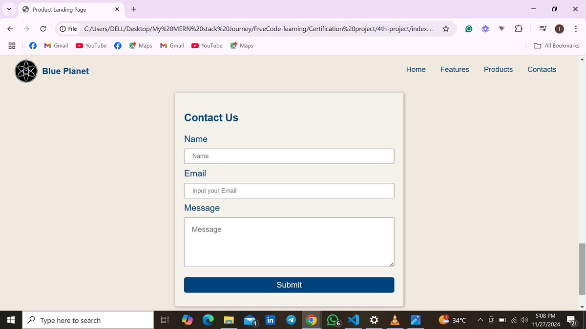 Ifeco1don's tweet image. Hello Guys,
Today I'm very excited. I just built a product landing page.
I devoted several days to cooking this banga😆, all from my head (not a clone).
Please check it out below and tell me what you think about it.
#webdeveloper
#freeCodeCamp
#HtmlCss