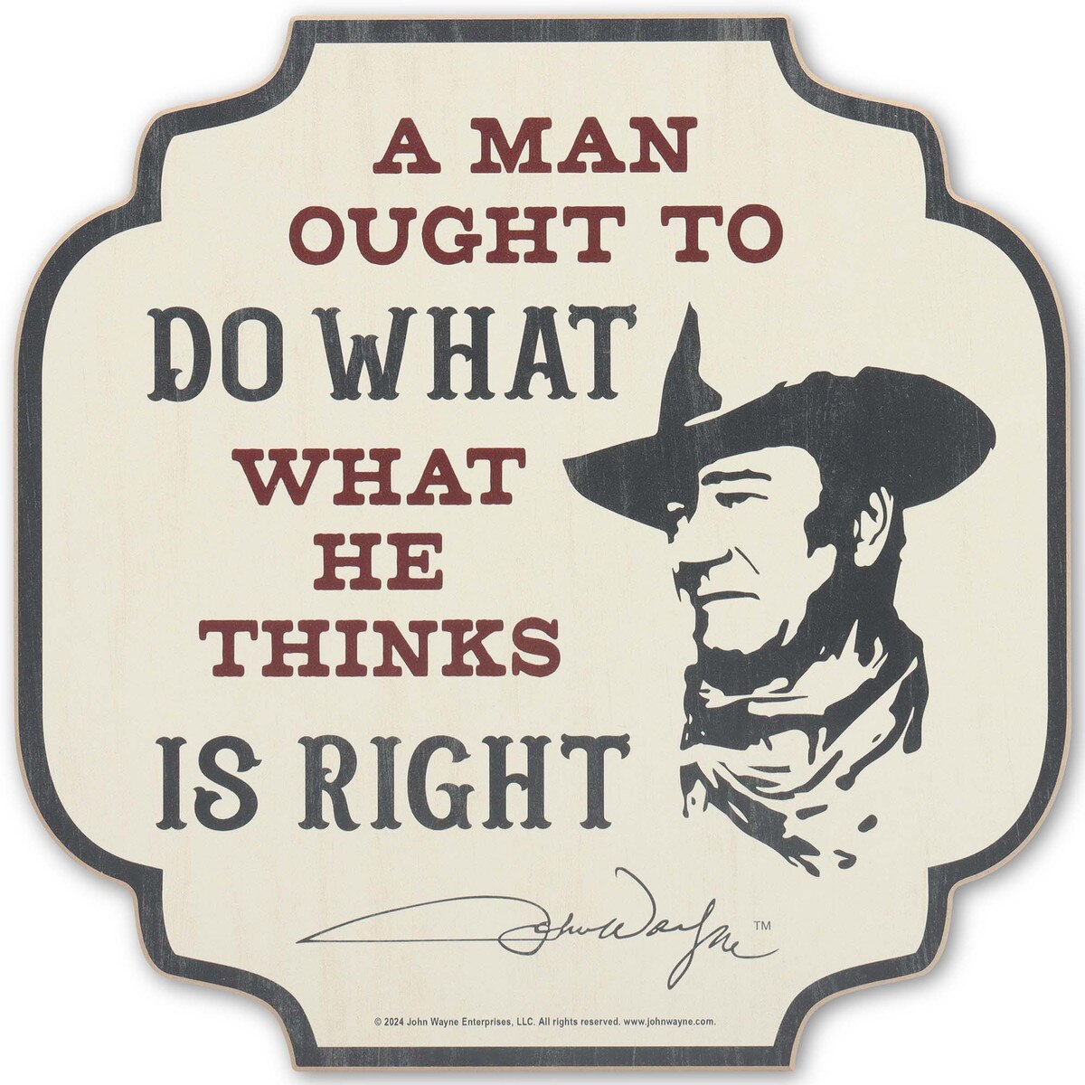 ClassicsPop's tweet image. John Wayne’s words to live by! 👊 Whether it&apos;s &apos;doing what’s right,&apos; laughing off life’s challenges, or letting go of the past—shop these quotes &amp;amp; bring Western wisdom home. 🏠 #JohnWayne #WesternQuotes
l8r.it/T3Dq