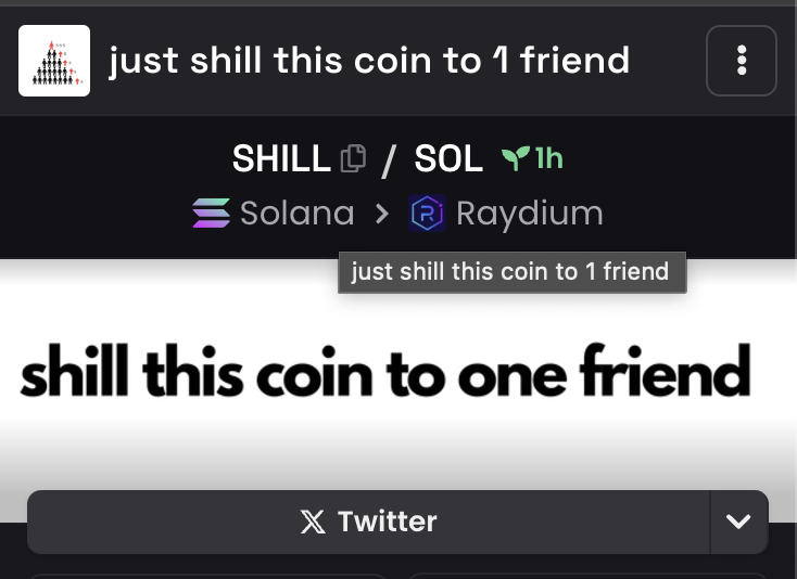 Just $shill this coin to 1 friend