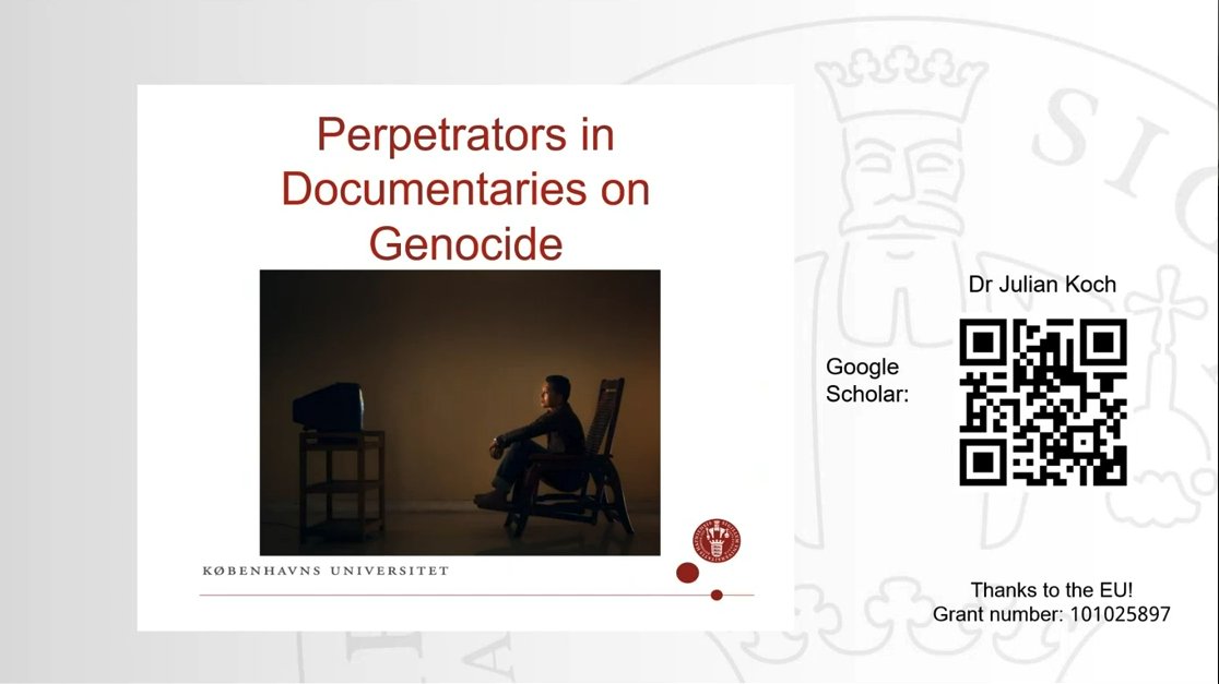 Perpetrators in Documentaries on Genocide by Julian Koch

Recording now available: youtu.be/GfeUoqn9Alc?si…

Research seminar organised by <a href="/IstcLille/">ISTC - Management & Communication</a> and @ethicsEA7446