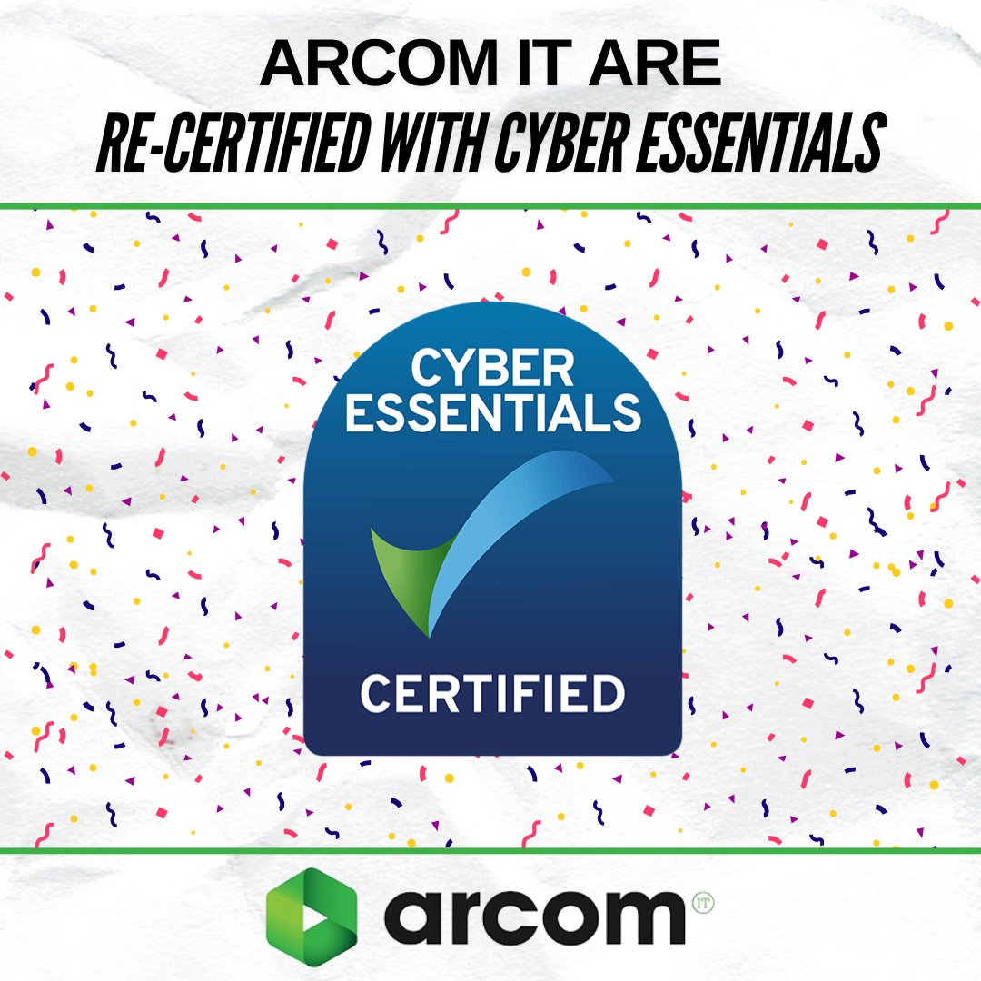 ArcomIT's tweet image. Arcom IT are delighted to confirm that we are once again re-certified with Cyber Essentials 🎉

The team have worked incredibly hard to achieve this certification which keeps Arcom IT with the highest of certified credentials!

#IT #cyberessentials #cybersecurity #itsecurity