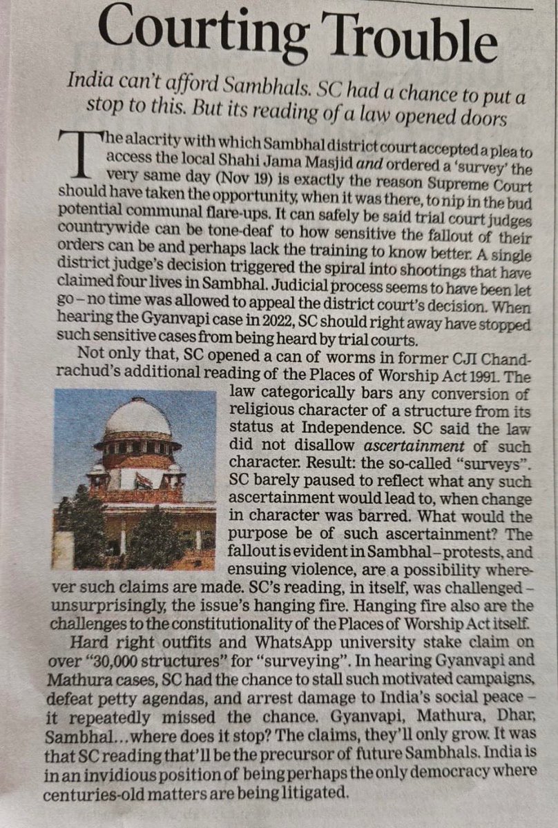 Judiciary’s new hobby is ascertaining religious history, because centuries old disputes are exactly what a harmonious democracy needs right now. If Buddhists start claiming their ancient stupas, will the same enthusiasm apply, orhistorical justice come with selective priorities?