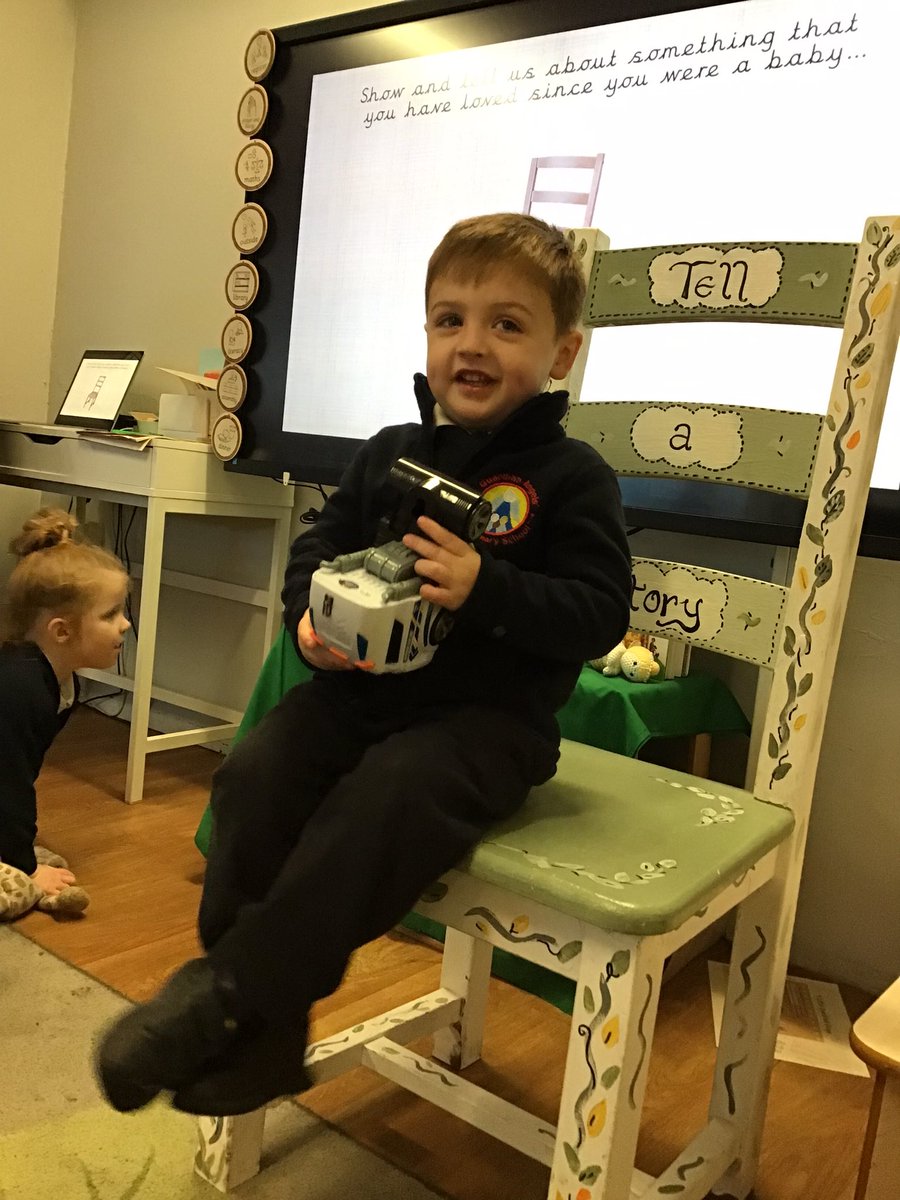 GA_Bury's tweet photo. Happy ‘No Pens Day’ from Nursery. We enjoyed this year’s theme of “Show and Tell” by bringing in a toy that we have loved since being a baby. We told our friends why our item was special to us. #NurseryEdGA #NoPensDay #DAQM #EnglishEdGA #HistoryEdGA https://t.co/CgysRnNMbt