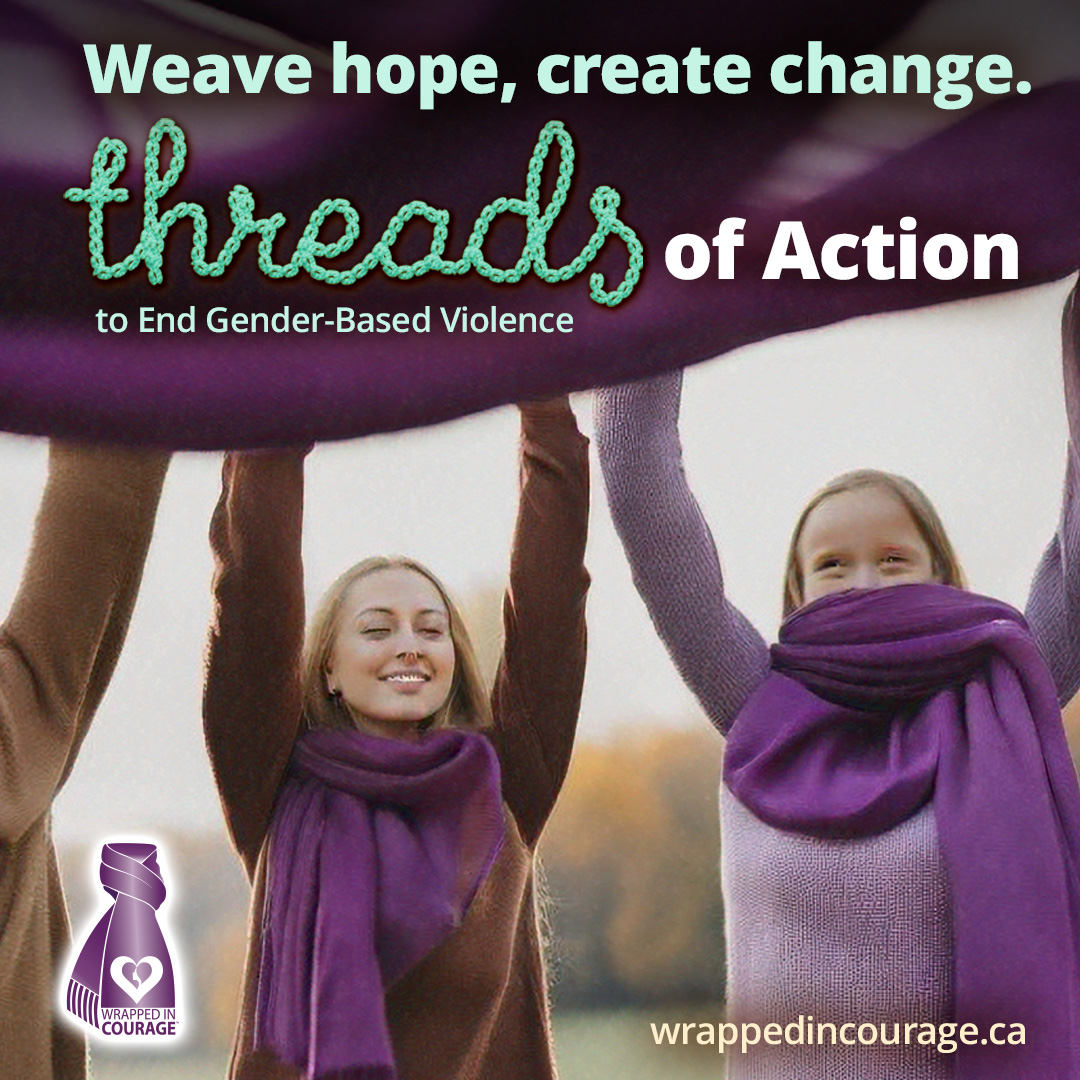 Weave hope, create change.

Communities across Ontario are threads connected by their advocacy and ongoing commitment to #EndGBV during and beyond the #16DaysofActivismtoEndGBV.

#ThreadsofAction to #EndGBV:
wrappedincourage.ca/takeaction
#WrappedinCourage