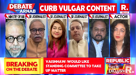 republic's tweet photo. I agree we cannot equate news media with pornography, at the same time, we cannot equate pornography with obscenity as well. We come from the land of Chirkin: Vikrant Shandilya (@VikrantShandily) Senior Journalist

The Debate on #NationsSharpestOpinion is now #LIVE, on-air, and online. Tune in and fire in your views - https://t.co/lpIq7KQm66

#SocialMedia #OTT #Censorship