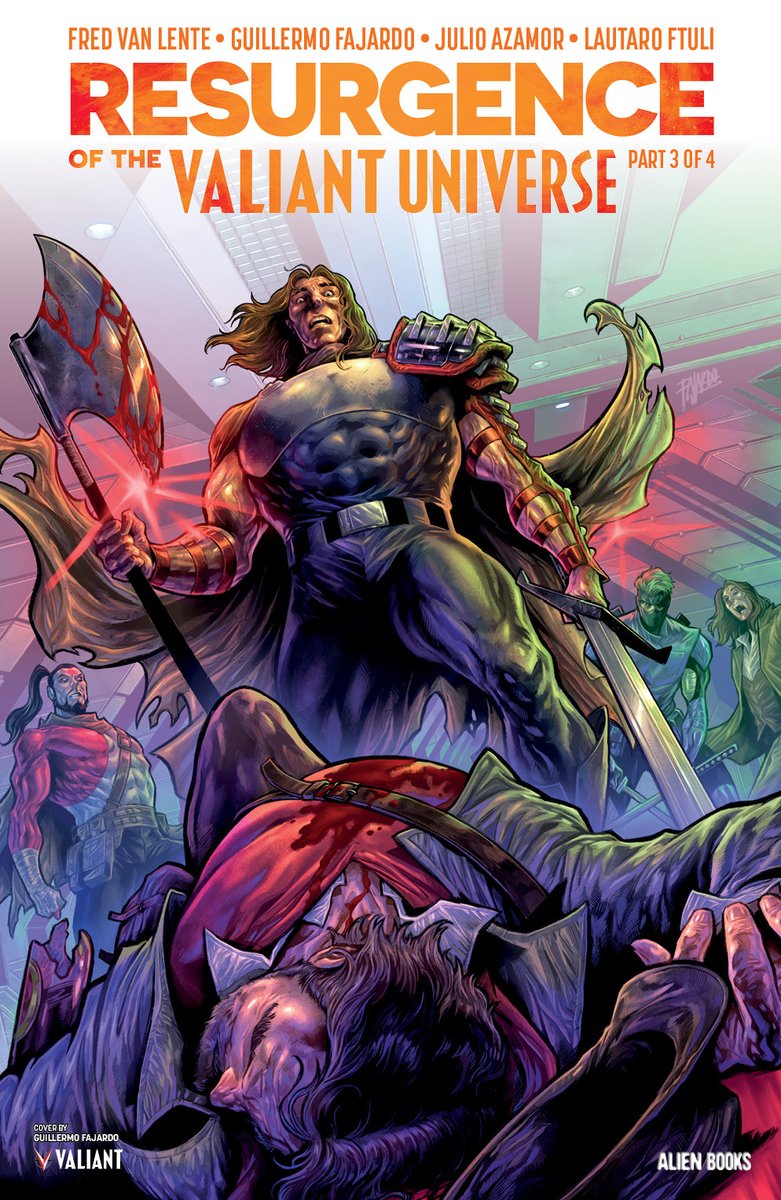 ValiantComics's tweet image. Betrayal?!
The third issue of RESURGENCE OF THE VALIANT UNIVERSE is available today at your local comic shop!
