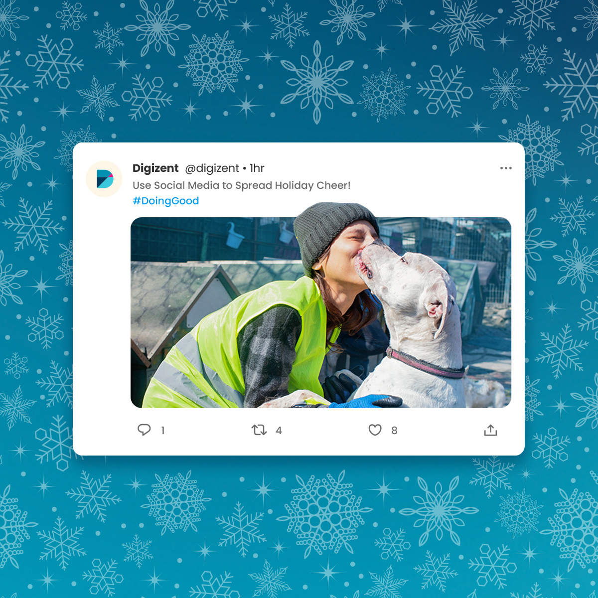 digizent's tweet photo. The holidays offer the perfect opportunity for your nonprofit to counter all the negative news out there with some holiday cheer! Use social media to share photos from your events, highlight #volunteers, and express gratitude to donors. #DoingGood https://t.co/ykHLJeAYLP