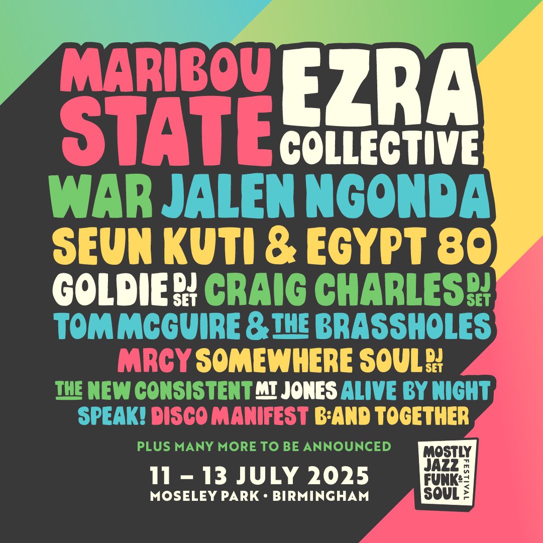 tnc (@tnewconsistent) on Twitter photo <a href="/mostly_jazz/">Mostly Jazz Funk & Soul Festival</a> summer 2025
with <a href="/mariboustate/">Maribou State</a> <a href="/EzraCollective/">Ezra Collective</a> <a href="/WARtheBand/">WAR the Band</a> <a href="/MRGOLDIE/">GOLDIE</a> + more
from the local stage to the second. got something special planned for this one 🤞🏼
mostlyjazz.co.uk/tickets/ <a href="/mostly_jazz/">Mostly Jazz Funk & Soul Festival</a> summer 2025
with <a href="/mariboustate/">Maribou State</a> <a href="/EzraCollective/">Ezra Collective</a> <a href="/WARtheBand/">WAR the Band</a> <a href="/MRGOLDIE/">GOLDIE</a> + more
from the local stage to the second. got something special planned for this one 🤞🏼
mostlyjazz.co.uk/tickets/