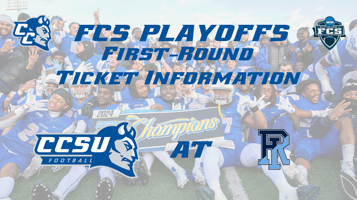 CCSUBlueDevils's tweet photo. 🎟️information for @CCSU_FB #FCSPlayoff Game

🗓️Sat. 11/30
🕛12:00 pm
📍Kingston, RI
🏟️Meade Stadium

Buy Here: https://t.co/ZMdL5qRTCl

#GoBlueDevils | #NECFB | @CCSU | @CCSUAlumni https://t.co/r8arR7YxTz