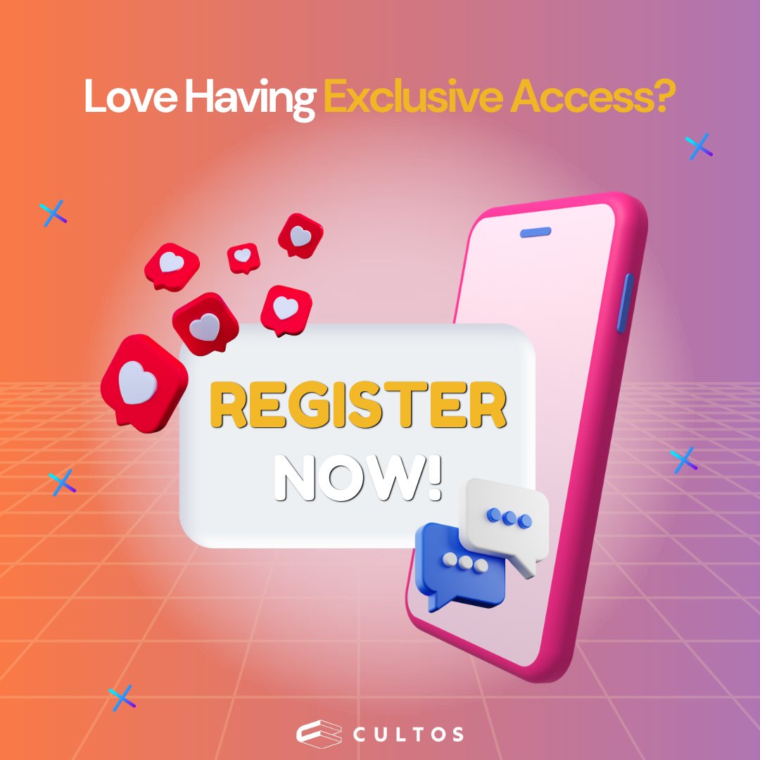 📱 Unlock the perks you deserve! Don’t wait—register now!  

Visit: app.cultosglobal.io

#CultosGlobal #EarlyAccess #ExclusiveRewards #NextLevel