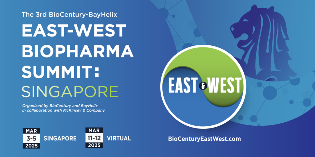 Early Bird for BioCentury's 4th East-West Biopharma Summit ends Dec. 31. 

Join us in Singapore, March 2025, for a #biotech CEO &amp; Investor conference focused on the emerging Arc of Innovation across Asia. 

✅Register: conferences.biocentury.com/east-west-summ… 

#BioCenturyEastWest