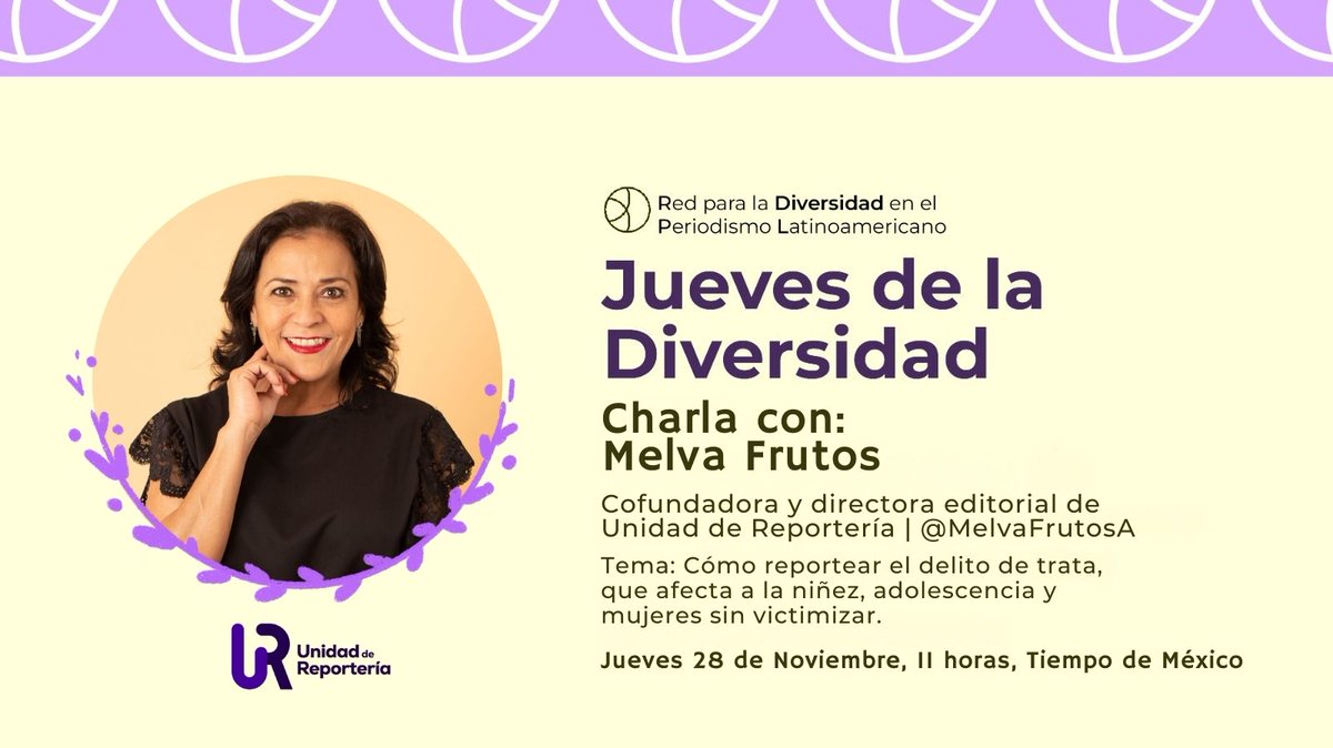 💥🌈✨ 2do ANIVERSARIO REDIPE!  Celebramos  dos años de impulsar la diversidad en coberturas periodísticas con acciones formativas y crear comunidad, y para festejarlo te invitamos a participar en nuestro Jueves de la Diversidad con <a href="/MelvaFrutosA/">Melva Frutos</a> de <a href="/UniReporteria/">Unidad de Reportería</a>  
- Registro: