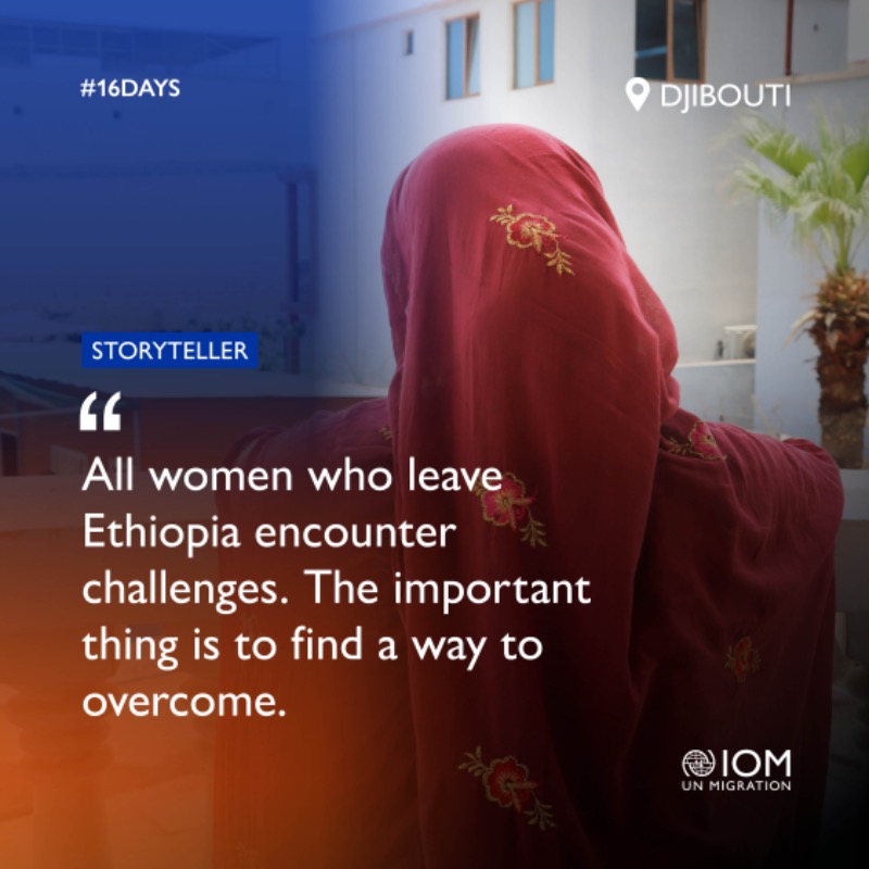 UNmigration's tweet photo. Women and girls often make the courageous choice to move, however they are often met with higher risks to their safety and dignity.
 
Sharing her experience of moving to #Djibouti, Rekiyah* hope is for an end to the violence and abuse faced by women on the move.